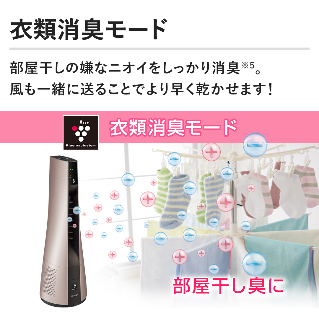 シャープ 冷暖房機器 スリムイオンファン HOT＆COOL ピンクゴールド PF