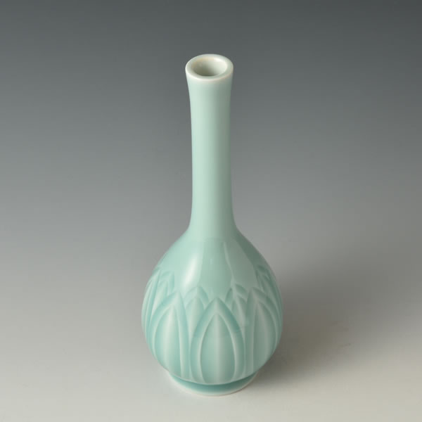中国宜興青磁浮き彫瓢箪花瓶 中国宜興青磁浮き彫瓢箪花瓶 中国宜興