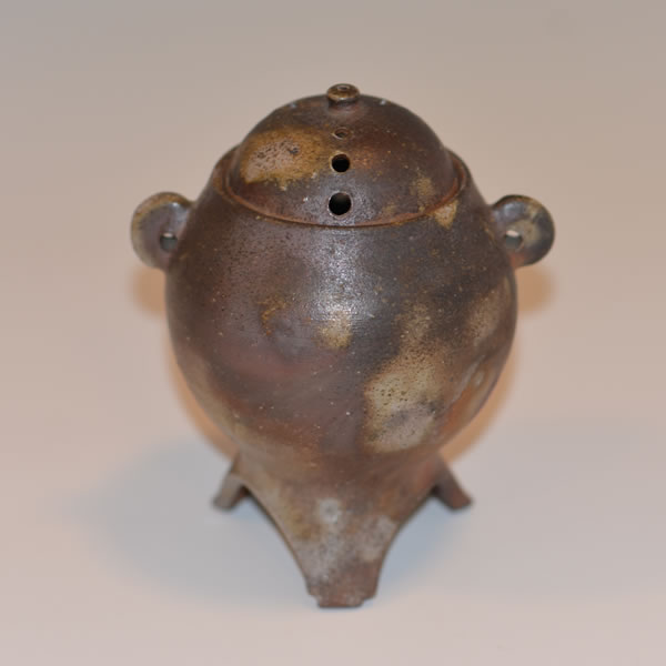 XG451 陶芸家・市野雅彦・彩泥・香炉・共箱栞付・骨董・アンティーク