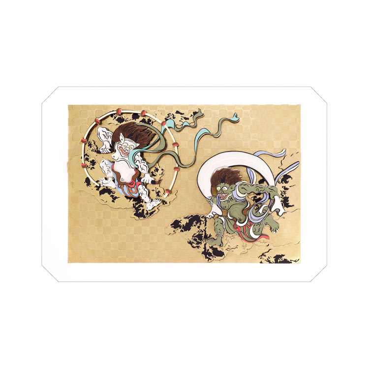 随心堂】 風神雷神図 美術品 有田焼 随心堂】 風神雷神図 美術品 有田焼