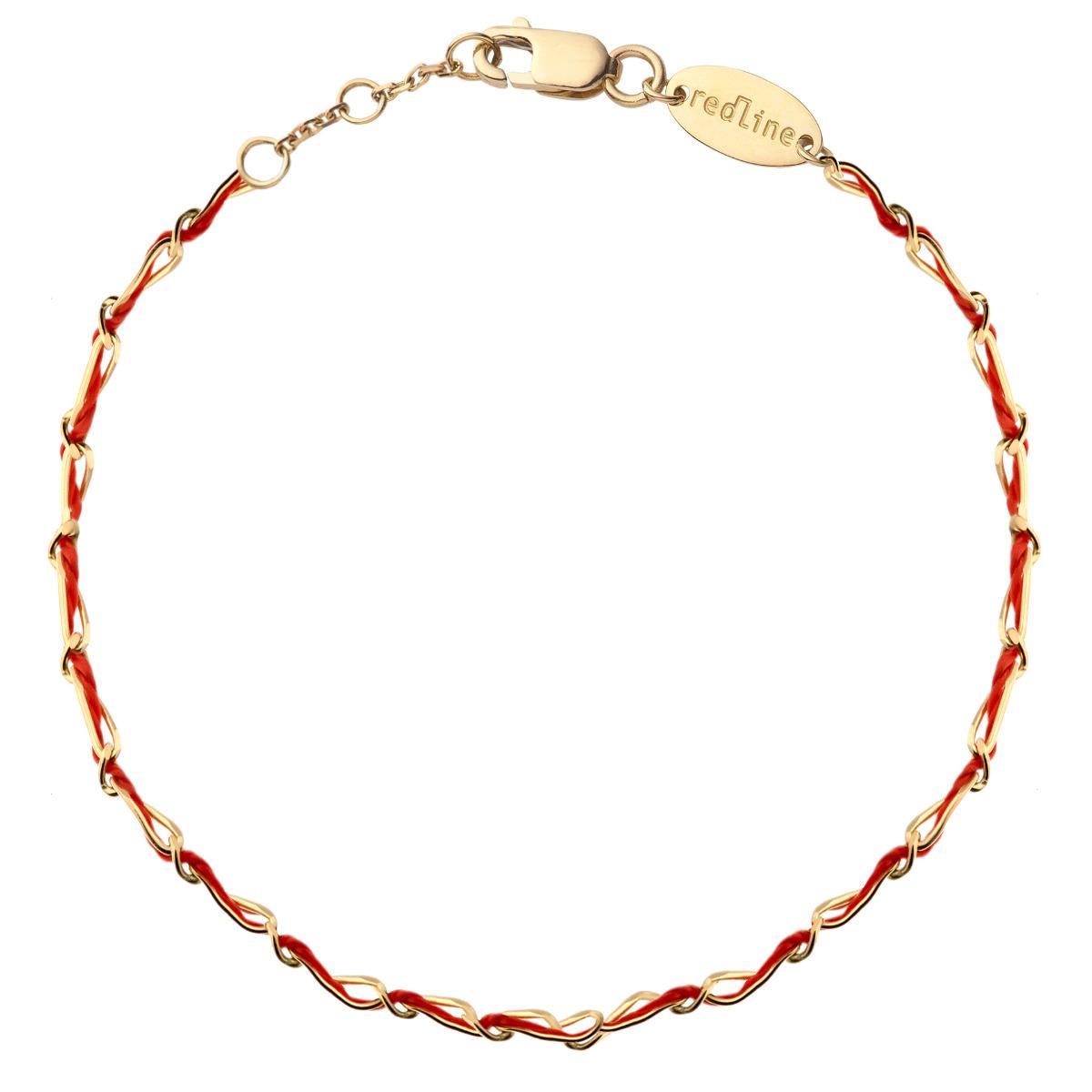 レッドラインレッドコード-ストリングゴールドチェーン織り
