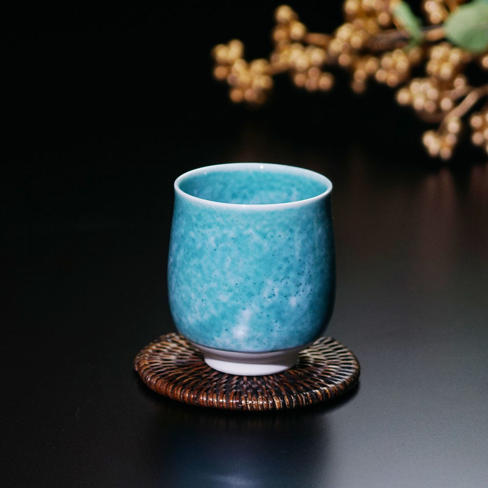 緑寿祝いのギフト 湯呑み 翡翠鈞窯