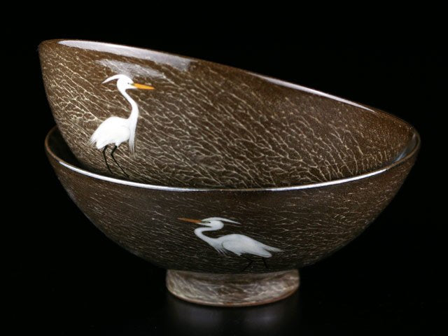 15代横石臥牛窯作：夫婦茶碗 鷺図 - 有田焼のJTOPIA