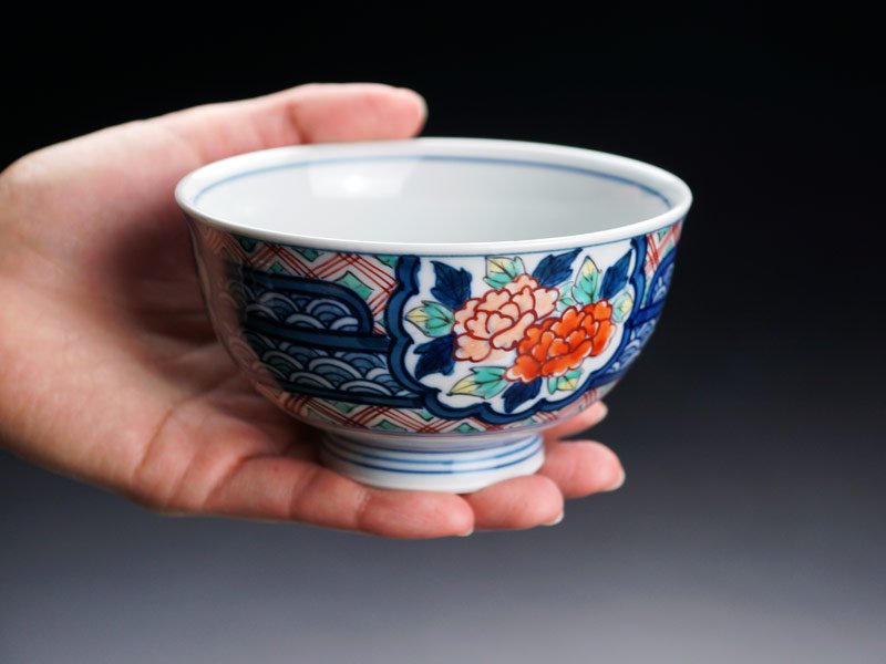中国 新渡 染付茶碗6点① 送料込み0207 中国古陶磁 染付 青華 菊弁文