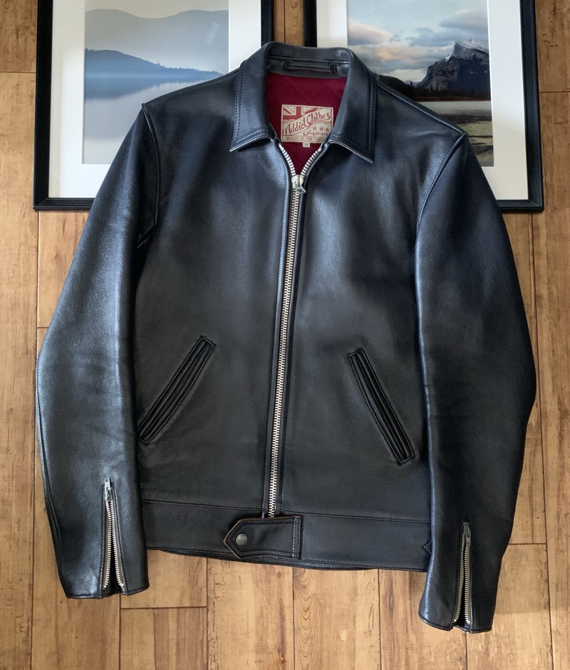 アディクト AD-01 キップレザー センタージップ レザージャケット 40