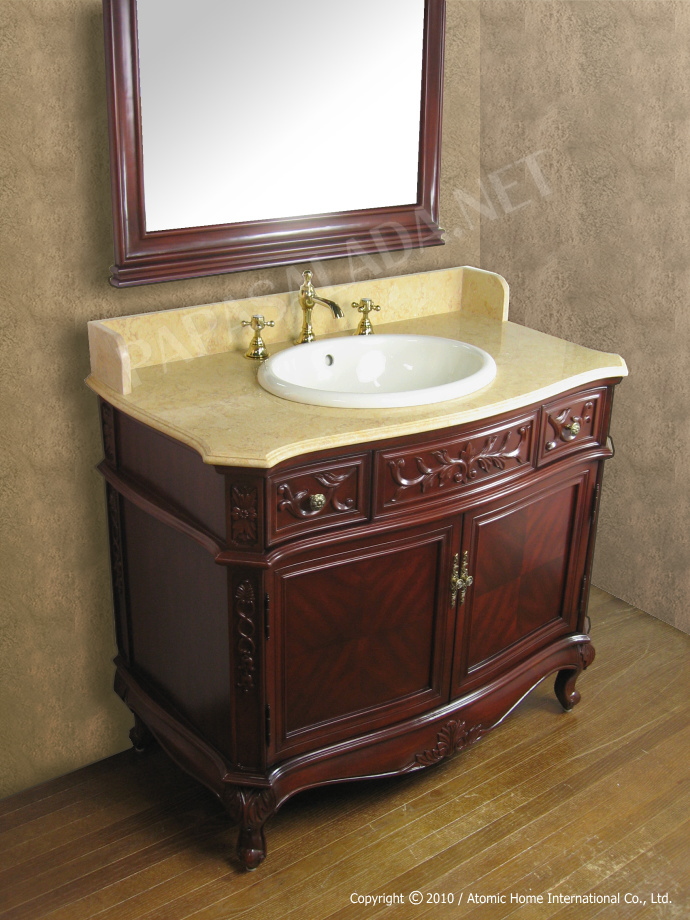 輸入洗面台】アンティーク洗面台W1000（チェリー）フルセット｜蛇口堂