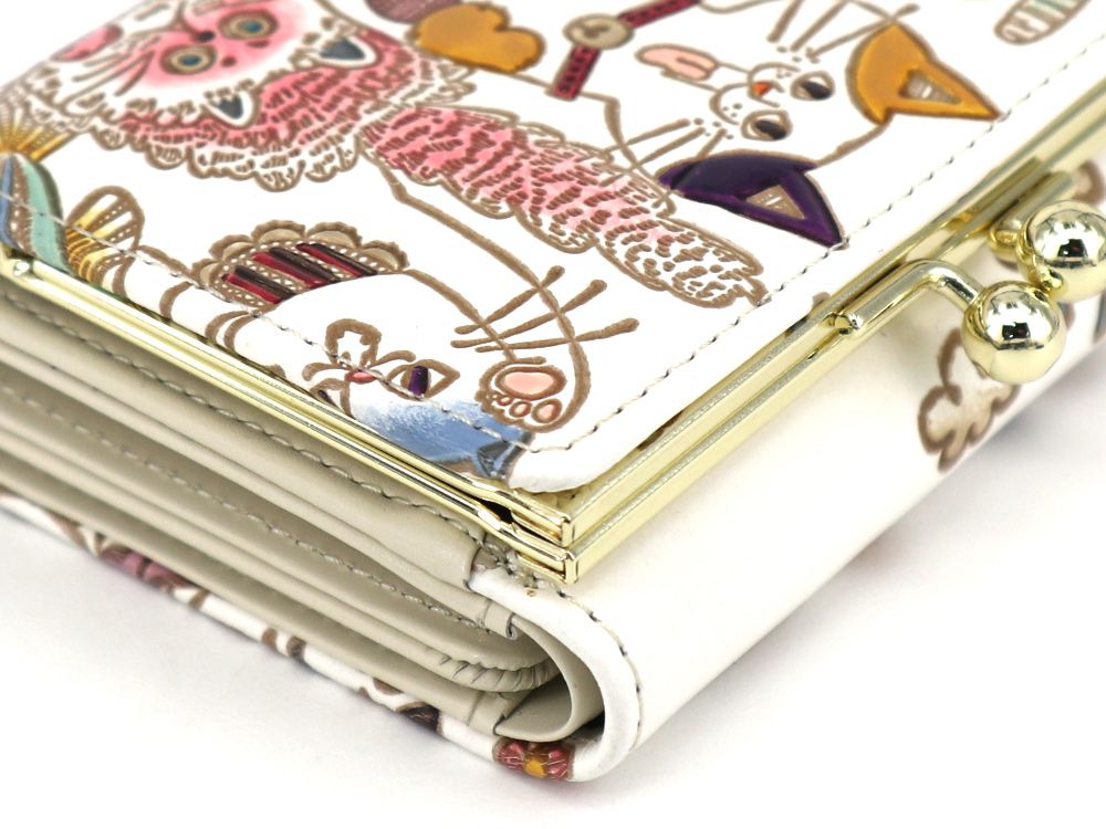 ネコ集合 三つ折りミニ財布［t］