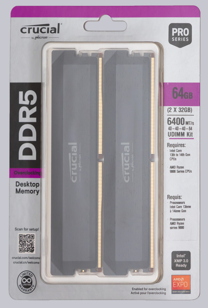 Crucial Pro Overclocking 64GB DDR5 2x 32GB DDR5-6400 RAM Review