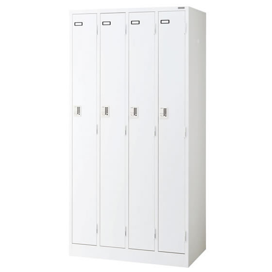 KL-74-P-W ライオン事務器 4人用（4列1段）キーレスロッカー ボタン錠