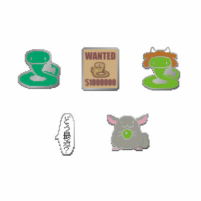 正規購入品】ヘビの命 × 牛沢 ピンバッジ ヘビ探偵(脱皮ver.) 牛沢さん