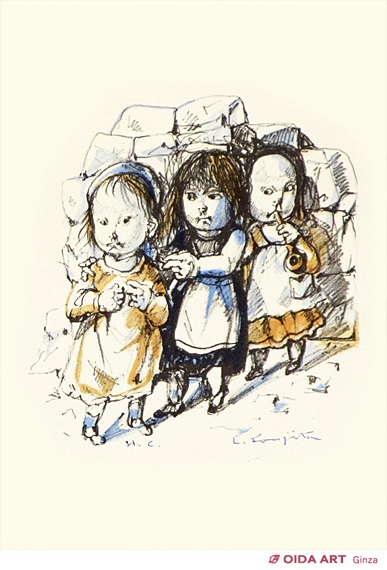 伊藤和生藤田嗣治作「アトリエの自画像Ⅲ」白黒写真から油彩画にて模写