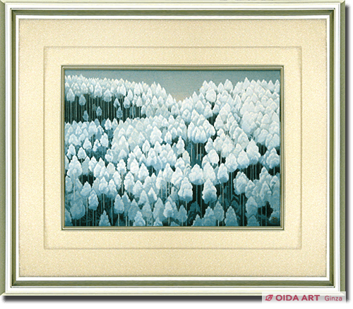 日本画/加藤美代三作「北山杉の道」