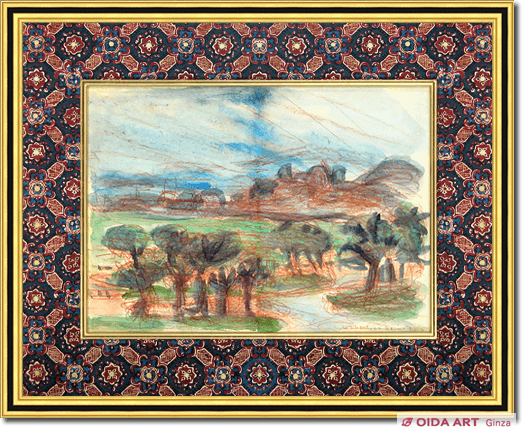 梅原龍三郎、【霧島】、豪華・大判画集画、新品高級額装付、美品、送料