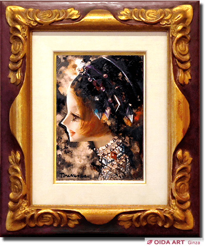 鶴岡義雄マドモアゼル肉筆油彩画 鶴岡義雄 マドモアゼル | 絵画