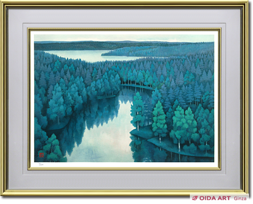 あ*ご様 T 東山魁夷 新復刻画「二つの月スケッチ」額装3／450部限定