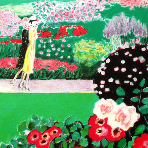 真作保証】カシニョール「夏の散歩」リトグラフ 直筆サイン 版画 絵画