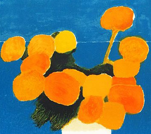 カトラン黄色と黒の背景のインドバラリトグラフ