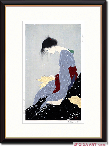 m3rkar1】美品 中島潔「夢もよう」「恋文」2点セット 木版画 中島潔 【