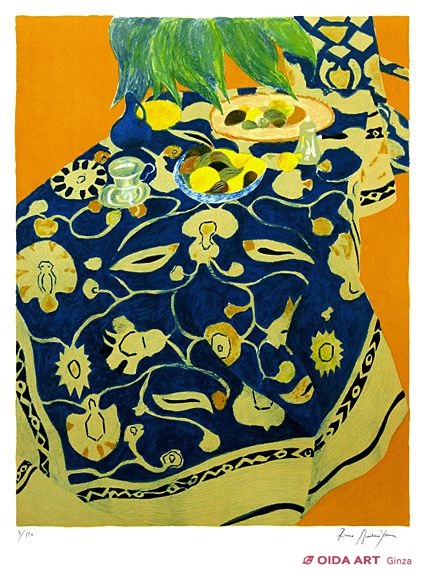 ピエールボンコンパン 油彩画 「卓上のレモン」 ピエールボンコンパン