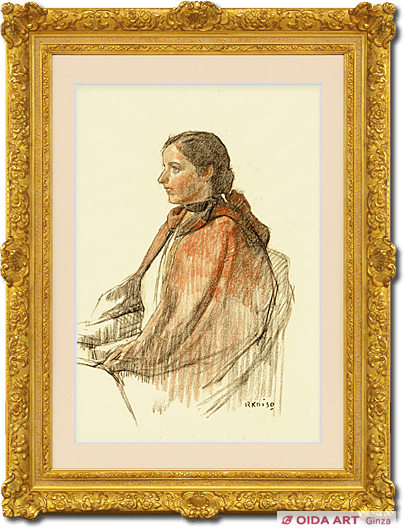 小磯良平 女性像 R.Koiso 美術品 絵画 人物画 小磯良平女性像R.Koiso