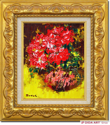 油彩画】福沢 一郎 「花」 福沢一郎 『花』 油彩画 - 北海道画廊