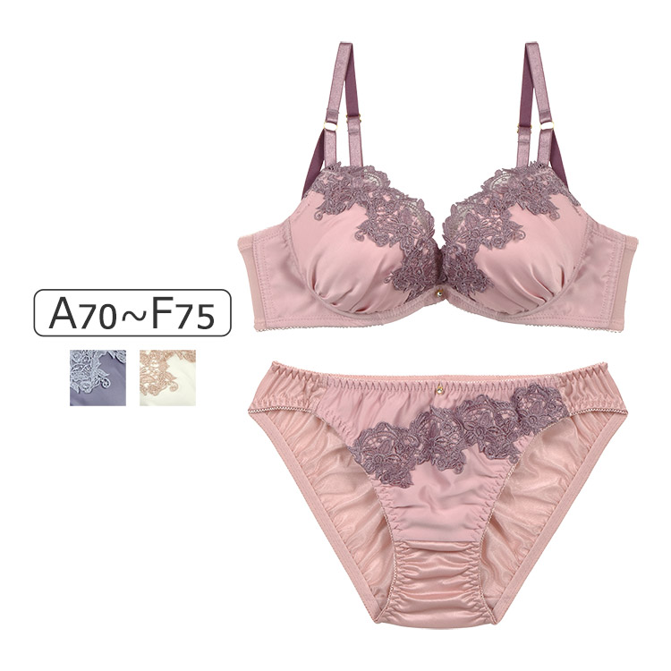 327187｜COCO Linge ボタニカルサテン ブラセット 全3色 A-F/65-75