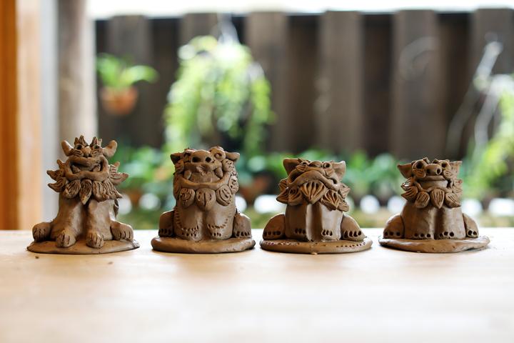 シーサー 壺屋焼 育陶園 一対 育陶園 壺屋焼 シーサー ペア 陶器 置物