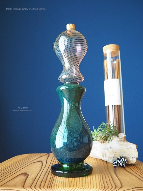 専用 スワールパターンのガラス製品 センドアップ お香立て SENDUP