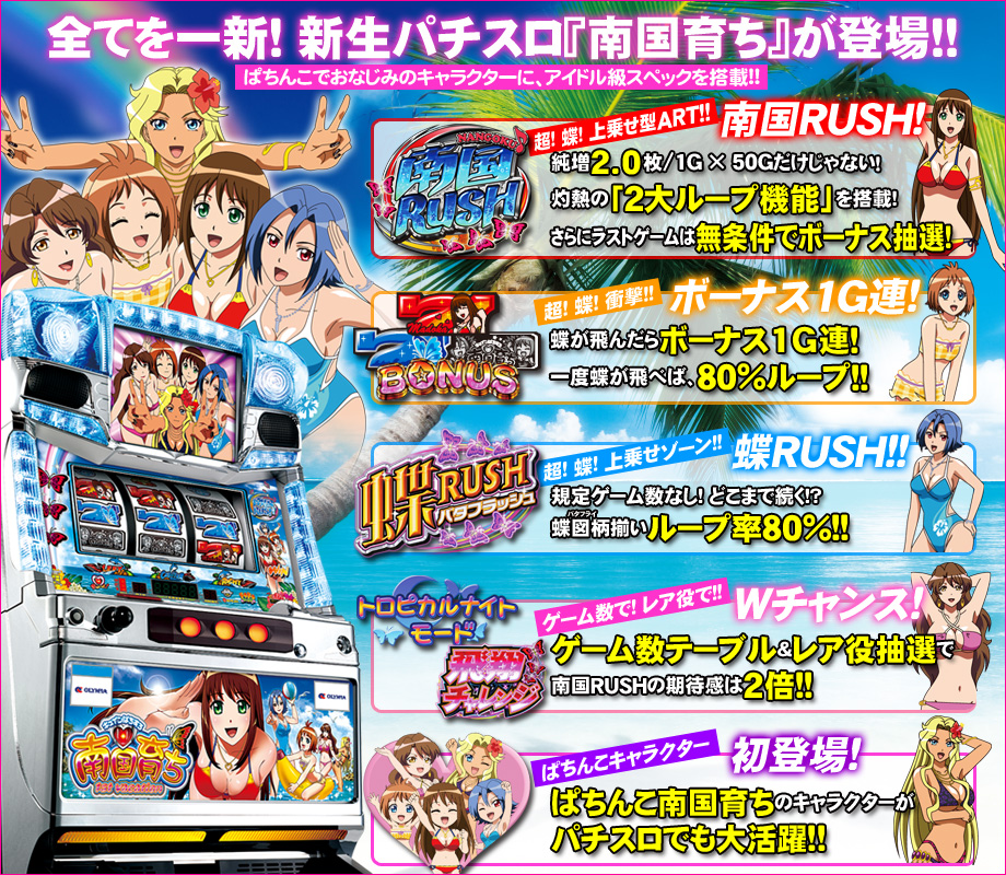 キュインぱちすろ南国育ち 1st vacation スロット実機