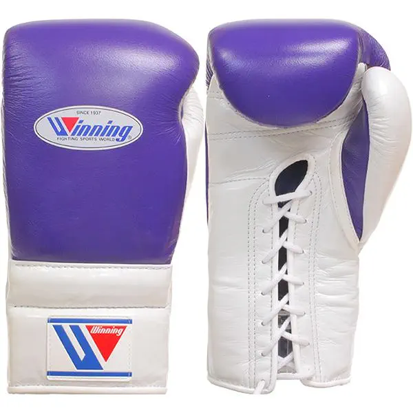 ウイニング winning ボクシンググローブ 8オンス 紐式 紫／金