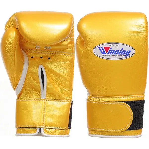 ウイニング winning ボクシンググローブ 緑／金 16オンス 紐式