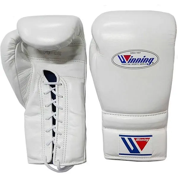 新品ウイニングボクシンググローブ 8オンス 白 紐 ウイニング(WINNING