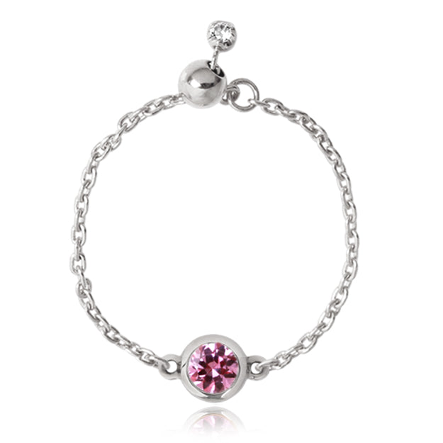 K18/Pt「ピンクサファイア ヌード」チェーンリング｜【オレフィーチェ