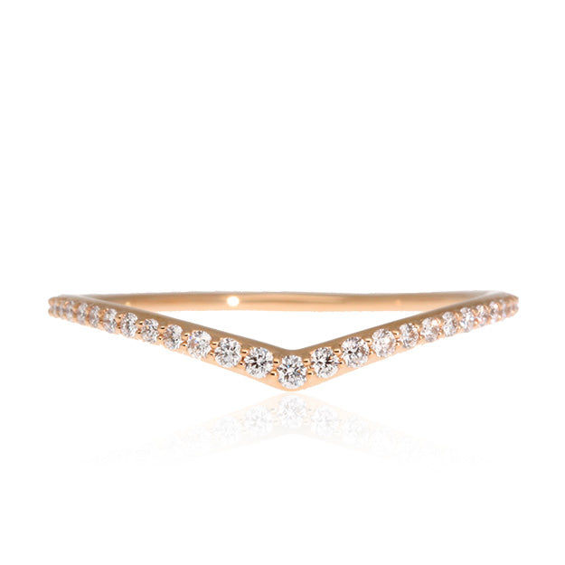 K18/Pt「V字 ハーフエタニティ」リング｜【オレフィーチェ】Orefice