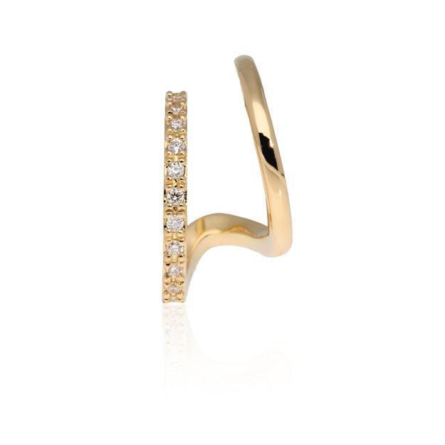 K18/Pt「ダブルフープ・ミラ」ピアス(片耳用)｜【オレフィーチェ】Orefice