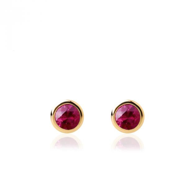 K18/Pt「ルビー ヌード」ピアス｜【オレフィーチェ】Orefice