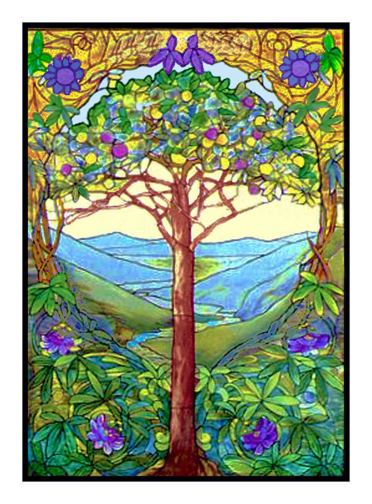 The Tree of Life inspired by Louis Comfort Tiffany Counted Cross