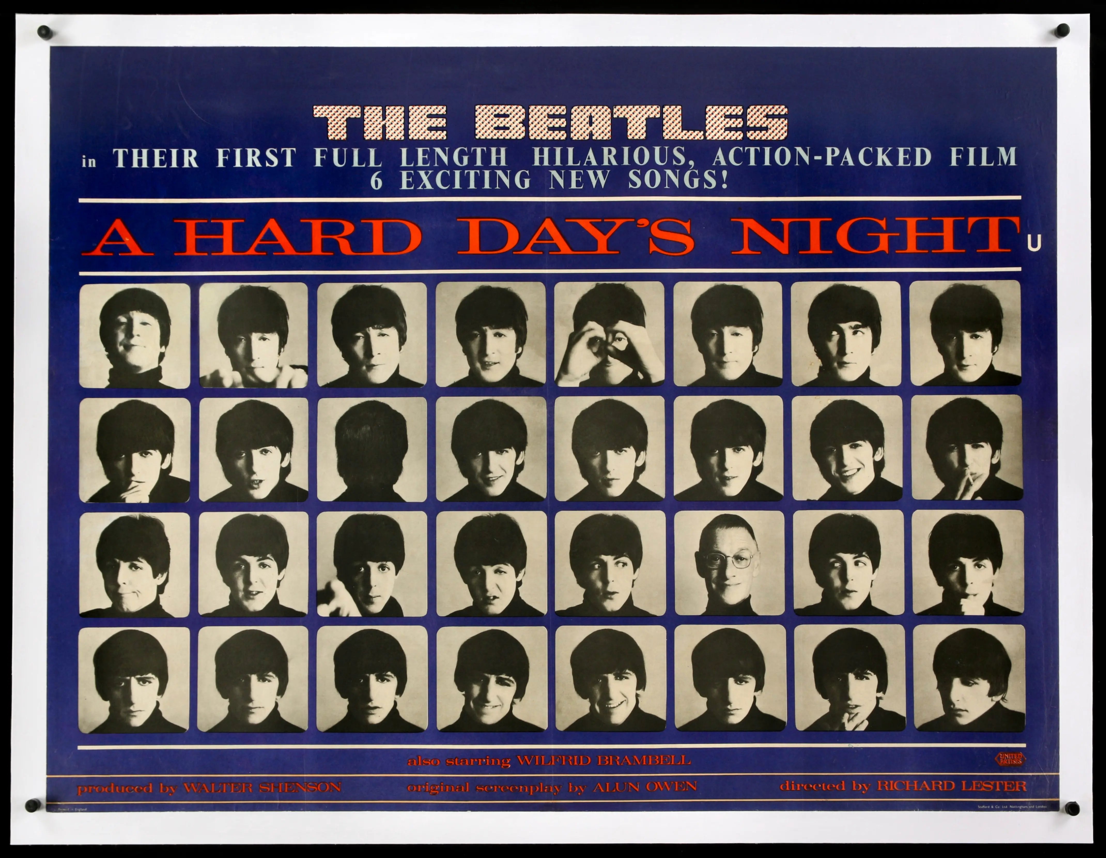 A Hard Day's Night (1964) Original British Quad Movie Poster