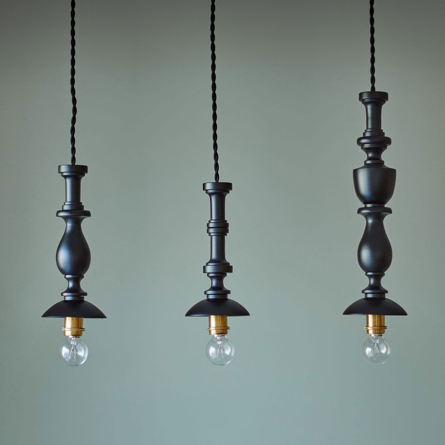 オリジナル・ウッドターニングランプ／ブラック｜ペンダントランプ