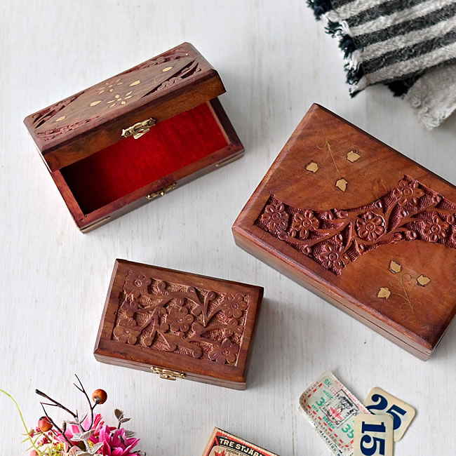 シーシャムウッド 彫入りボックス | ゼネラルストア オルネ