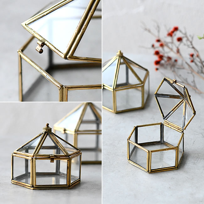 BRASS ヘキサゴンガラスケース | ゼネラルストア オルネ