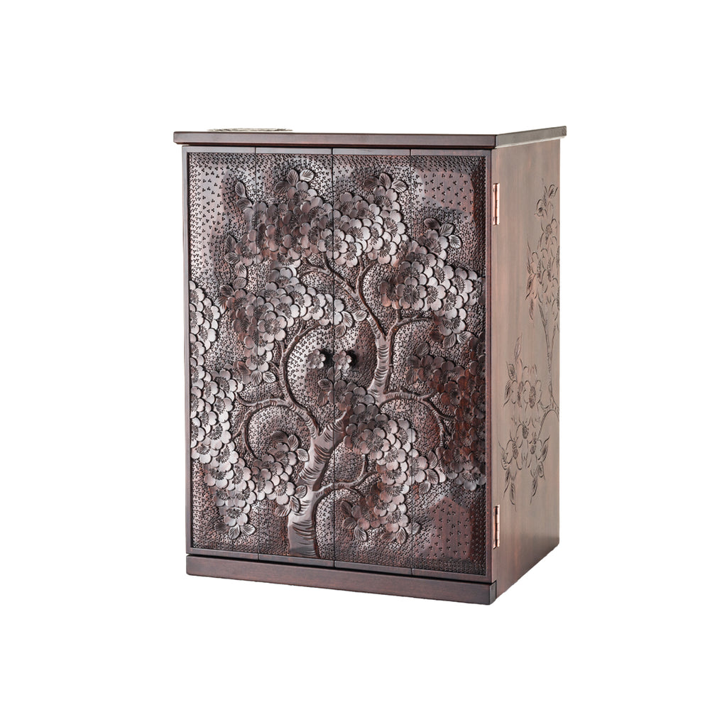 アンティーク軽井沢彫り 櫻 花台 収納 家具 アンティーク軽井沢彫り