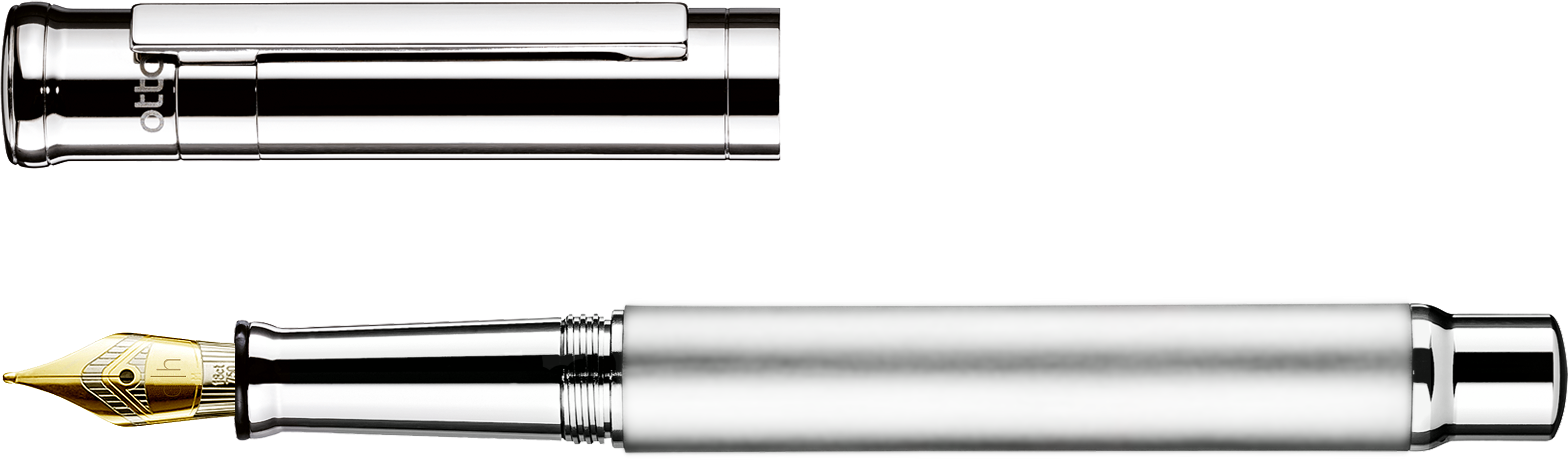 design04 Fountain Pen Shine Sagegreen Ruthenium 018-18826 - Otto Hutt