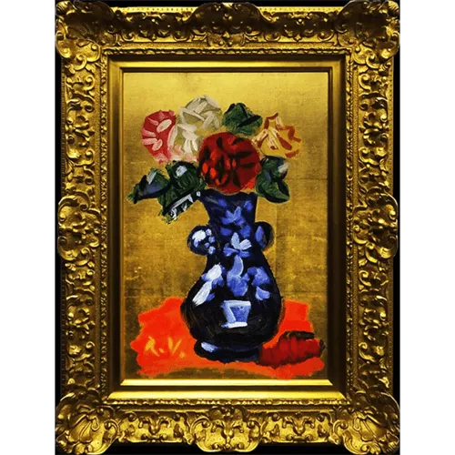 梅原龍三郎 油彩 肉筆『みどり湖』サイン 裏サイン(印譜) F6号 額無