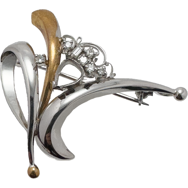 う*ん様 K18/Pt900コンビ デザインブローチ う*ん様 K18/Pt900コンビ