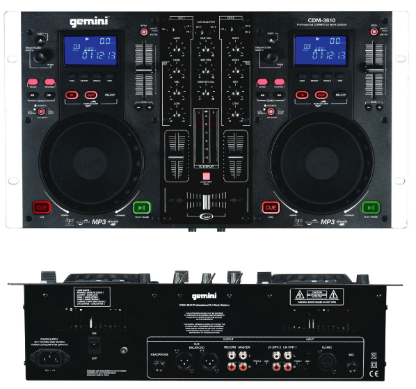 Gemini CDM-3610 DJミキサー Gemini CDM-3610 with Case | Guitar Center