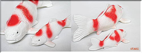 錦鯉置物の信楽焼陶器販売