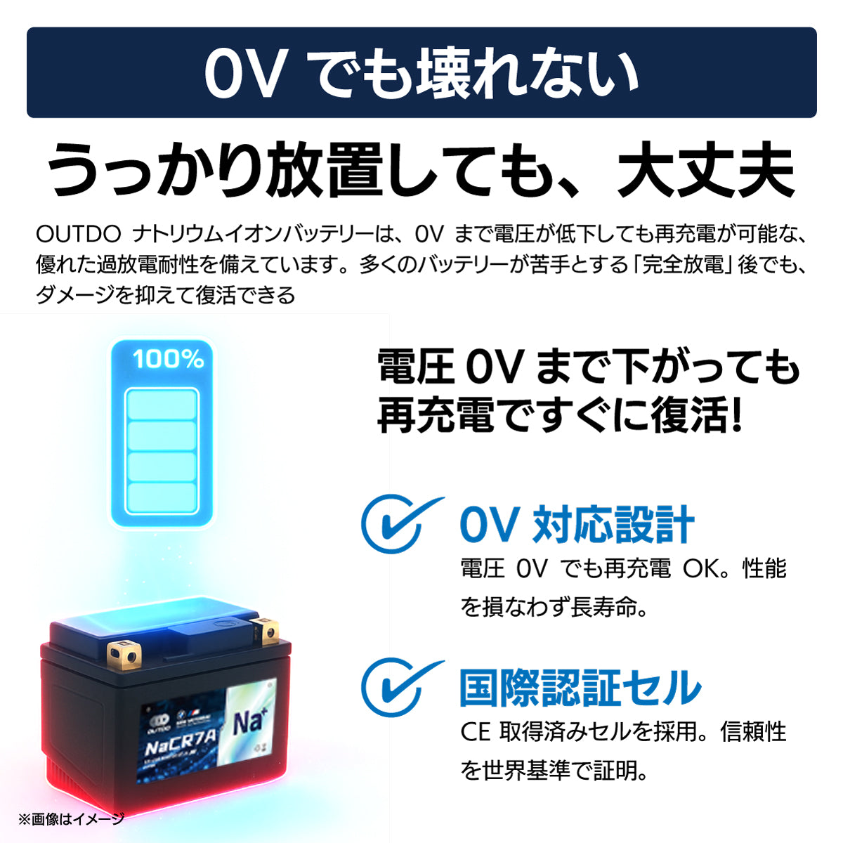 バイクバッテリー OUTDO ナトリウムイオン NaCRX5L Pro【YTX5L-BS