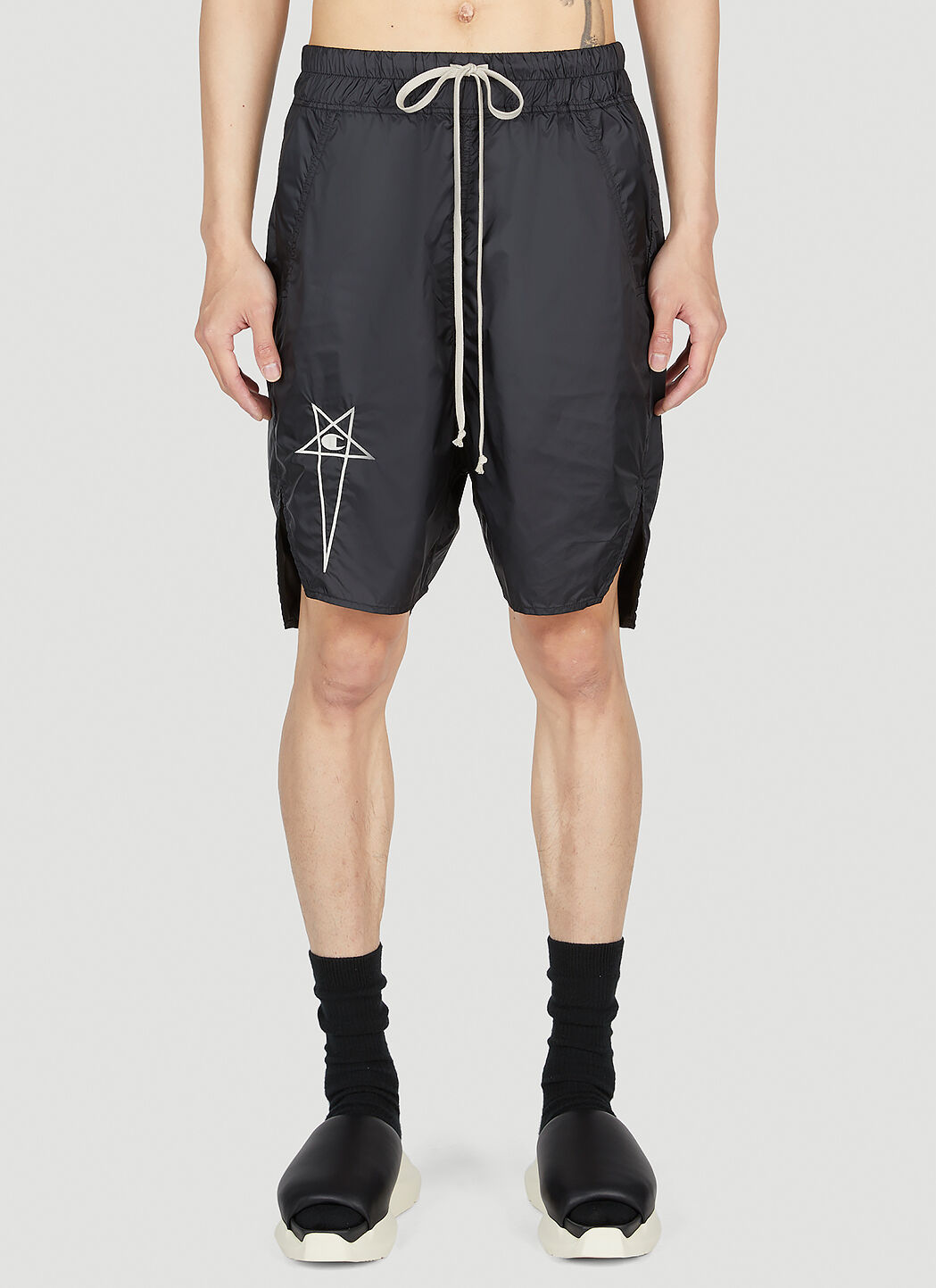 Rick Owens x Champion Men's' Beveled Pods Shorts in Black | LN-CC®