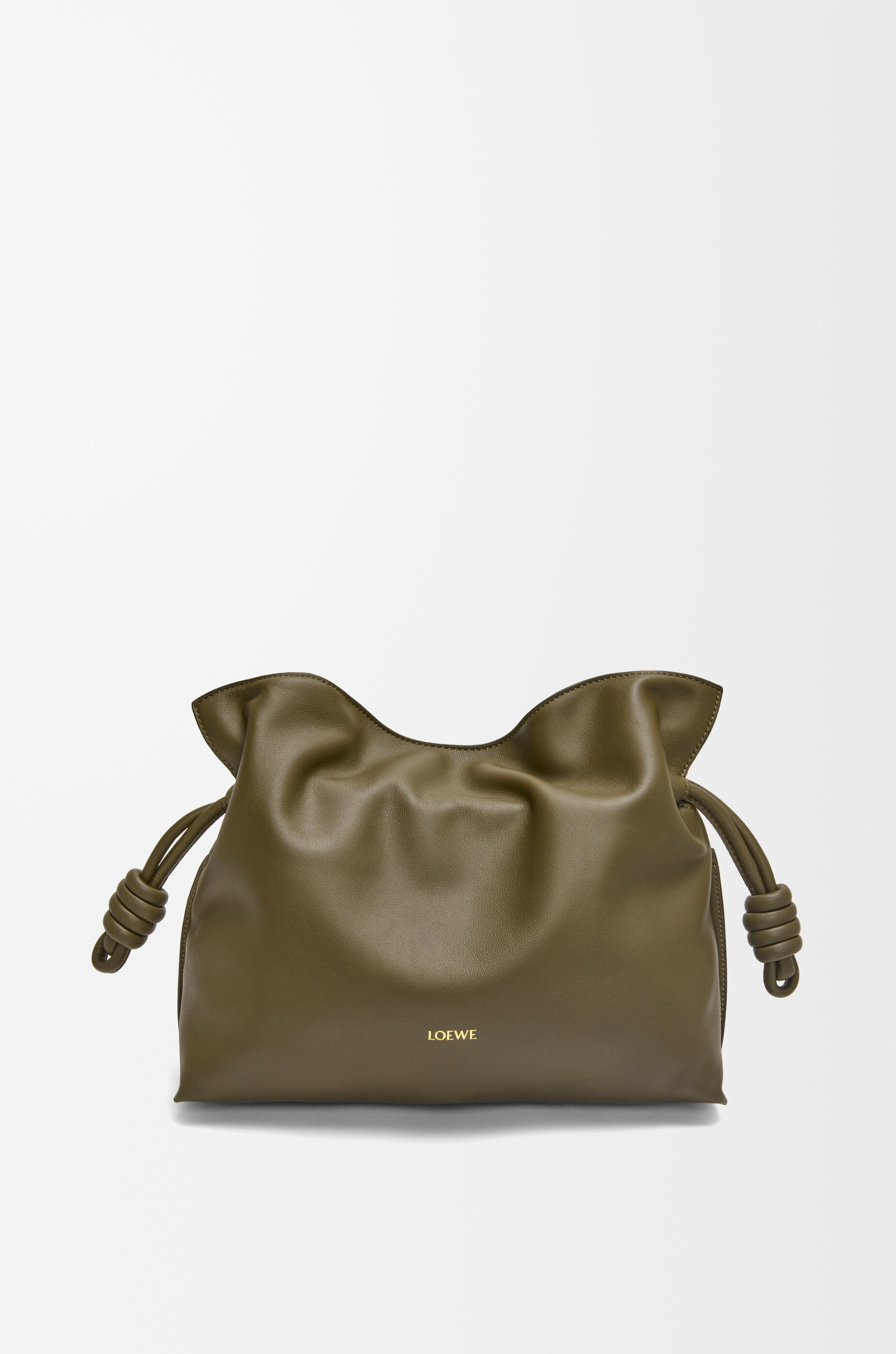 Medium Flamenco clutch in nappa calfskin Green - LOEWE
